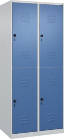 C+P Doppelstock-Spind Classic PLUS mit 2 Abteilen, Sicherheits-Drehriegel, Lichtgrau und Fernblau, H x B x T: 185 x 80 x 50 cm - Bild 1