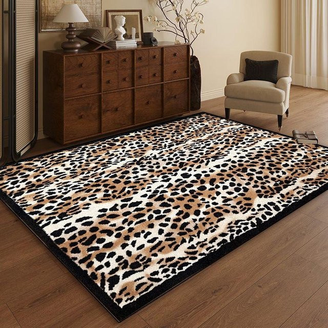 JGJG Leopard Teppich aus Kunstfell in Multicolour, rutschfest und waschbar, B/T: 120 x 80 cm - Bild 1