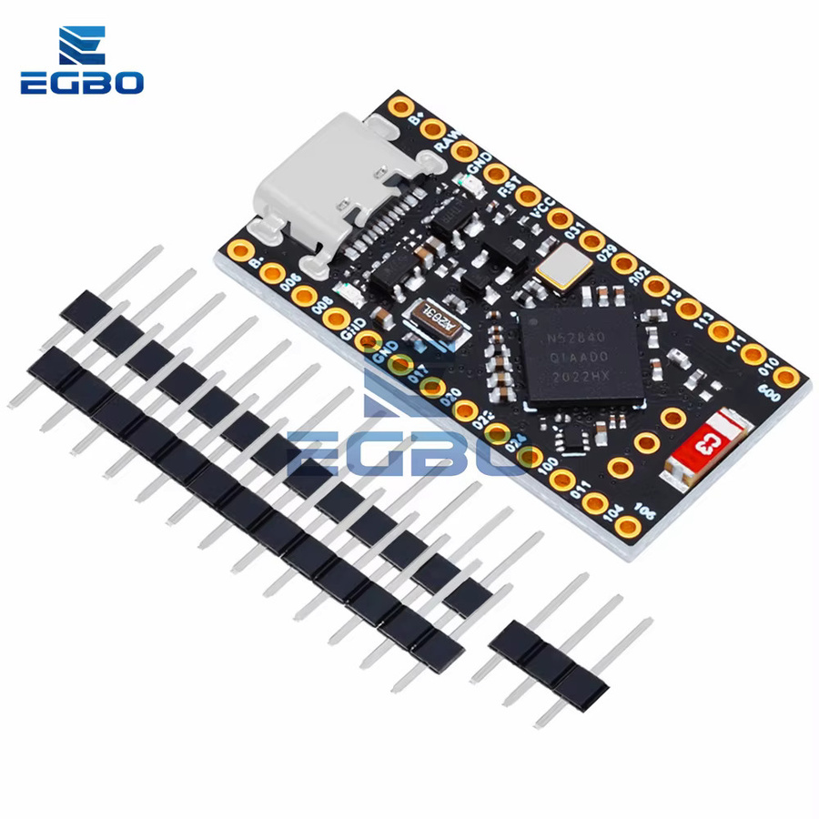 NRF52840 Nano V2.0 Entwicklungsboard mit Bluetooth, IPEX-Antennenbasis und USB-C Charging Management in Schwarz - Bild 2