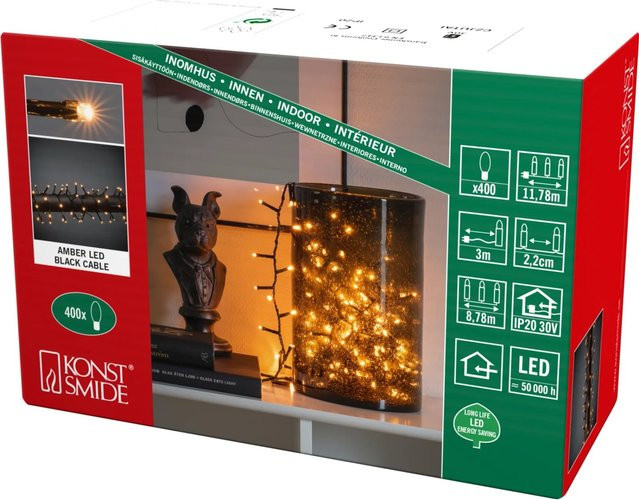 Konstsmide Micro LED Büschellichterkette Cluster mit 400 LEDs in Bernstein und Schwarz - Bild 2