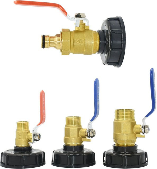 XGYN Messing Adapter Nippel mit 1 Zoll Gewinde und 16mm Anschluss für IBC Tank und Gartenschläuche, Farbe: Gold - Bild 1