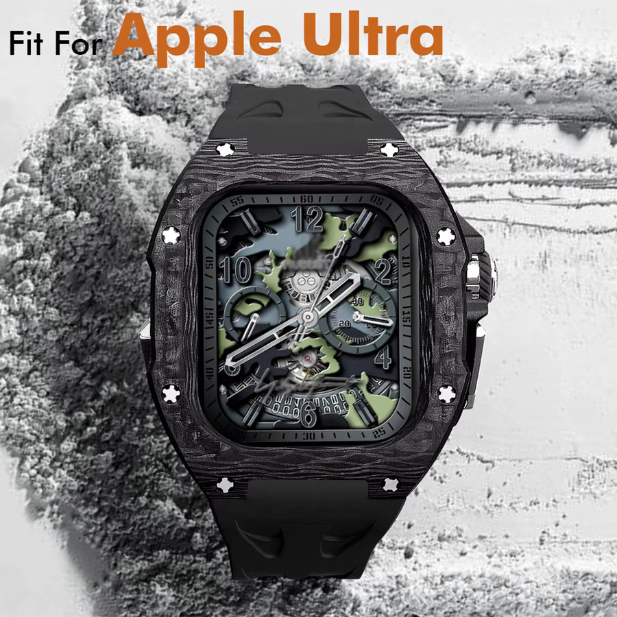 FancyWrist Modifikationskit für Apple Watch Ultra, Titanlegierung, Silikon, Schwarz - Bild 2