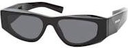 Prada PR B19S Sonnenbrille, Rechteckig, Vollrand, Kunststoff, Herren, black grey - Bild 1