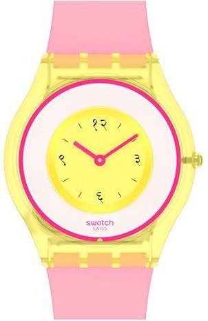 Swatch Armbanduhr, Quarz, Kunststoff, 34 mm, Gelb, Unisex - Bild 1