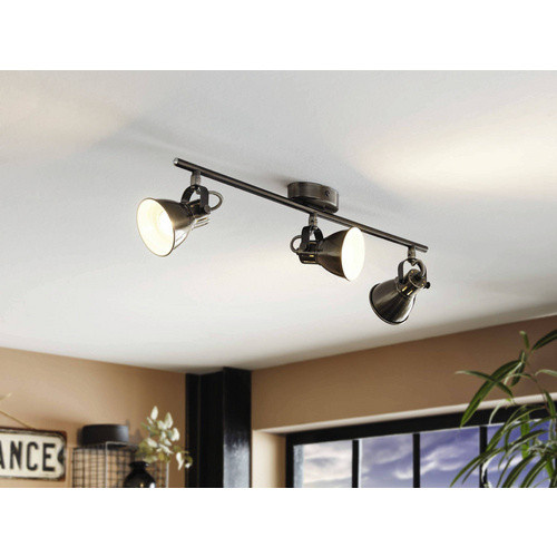 Eglo LED-Lichtschiene Seras 3-flammig aus Stahl in Grau - Bild 2