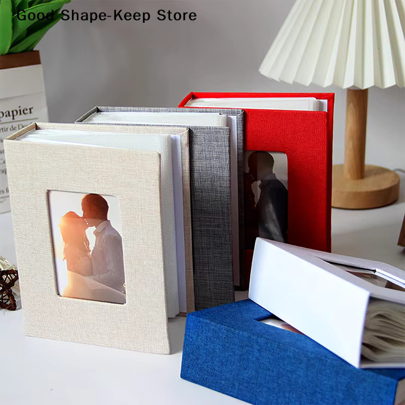 Beschreibbares Fotoalbum aus Leinen in Weiß mit 100 Taschen für 4x6 Fotos zur Aufbewahrung deiner Erinnerungen - Bild 2