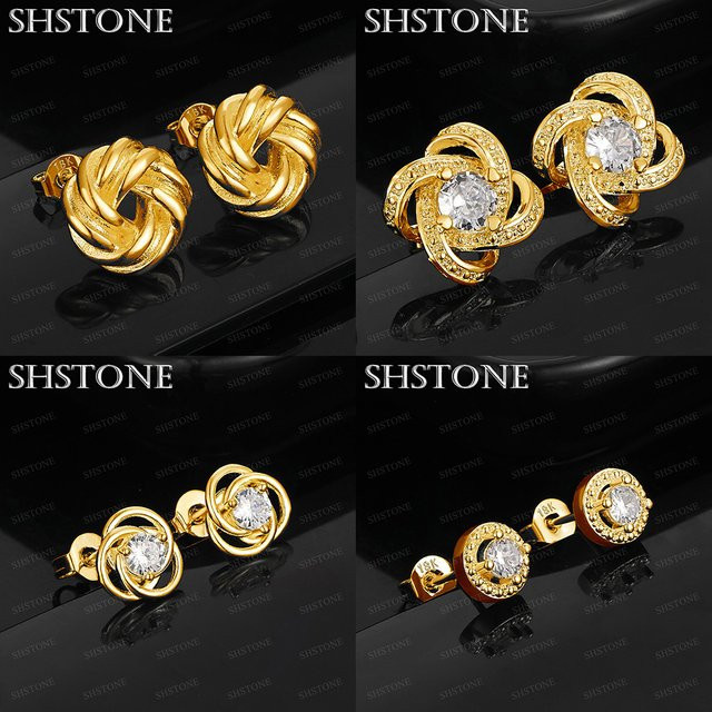 SHSTONE Ohrring 750 Gold, Zirkonia, Rose Blume - Bild 1