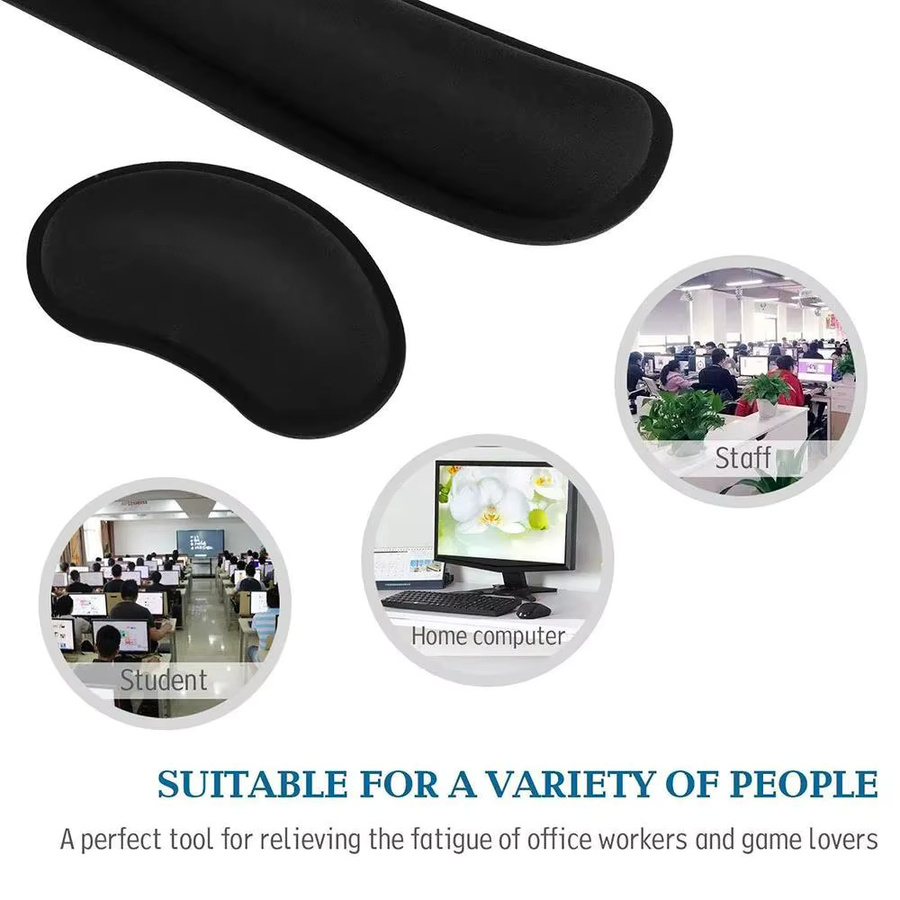 Ergonomisches Handgelenk-Kissen aus Memory Foam für Tastatur und Maus von KAFNHCKA in Schwarz - Bild 6