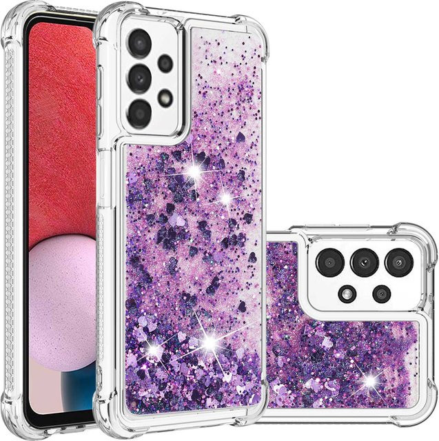 Glitzer Handyhülle mit Flüssigsand für Samsung Galaxy A-Serie in Transparent Purple - Bild 1
