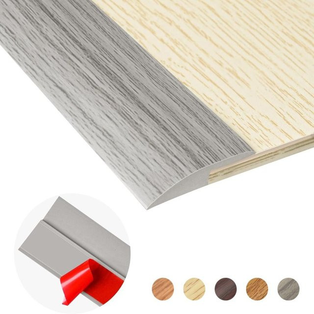 Selbstklebende Übergangsleiste für Teppich- und Fliesenböden in Braun oder Grau, moderne Schwellenabdeckung und Türschwellenleiste, zuschneidbar und verschleißfest - Bild 1