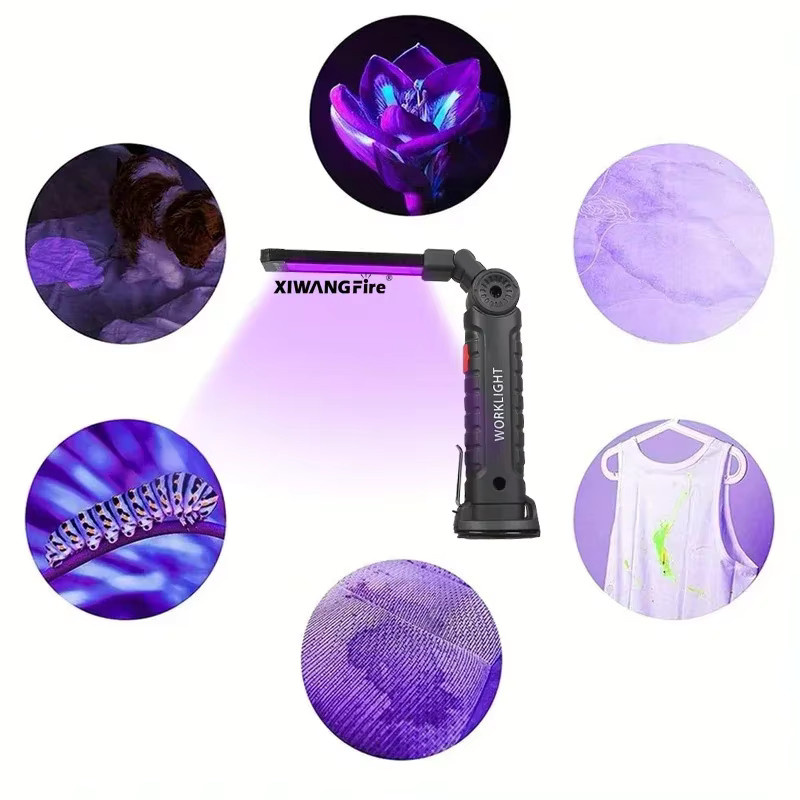 XIWANGFIRE UV-Taschenlampe 395 nm, wiederaufladbare Hochleistungs-LED-Laterne mit 400 mAh, Schwarz - Bild 4