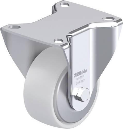 Blickle Stahlblech-Bockrolle 852724 BK-PO 82G-FA in Grau/Weiß mit 80mm Rad-Durchmesser und 230kg Tragfähigkeit - Bild 1
