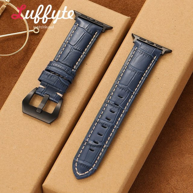 luffyte Uhrenarmband Echtleder, Schwarz, Herren - Bild 1