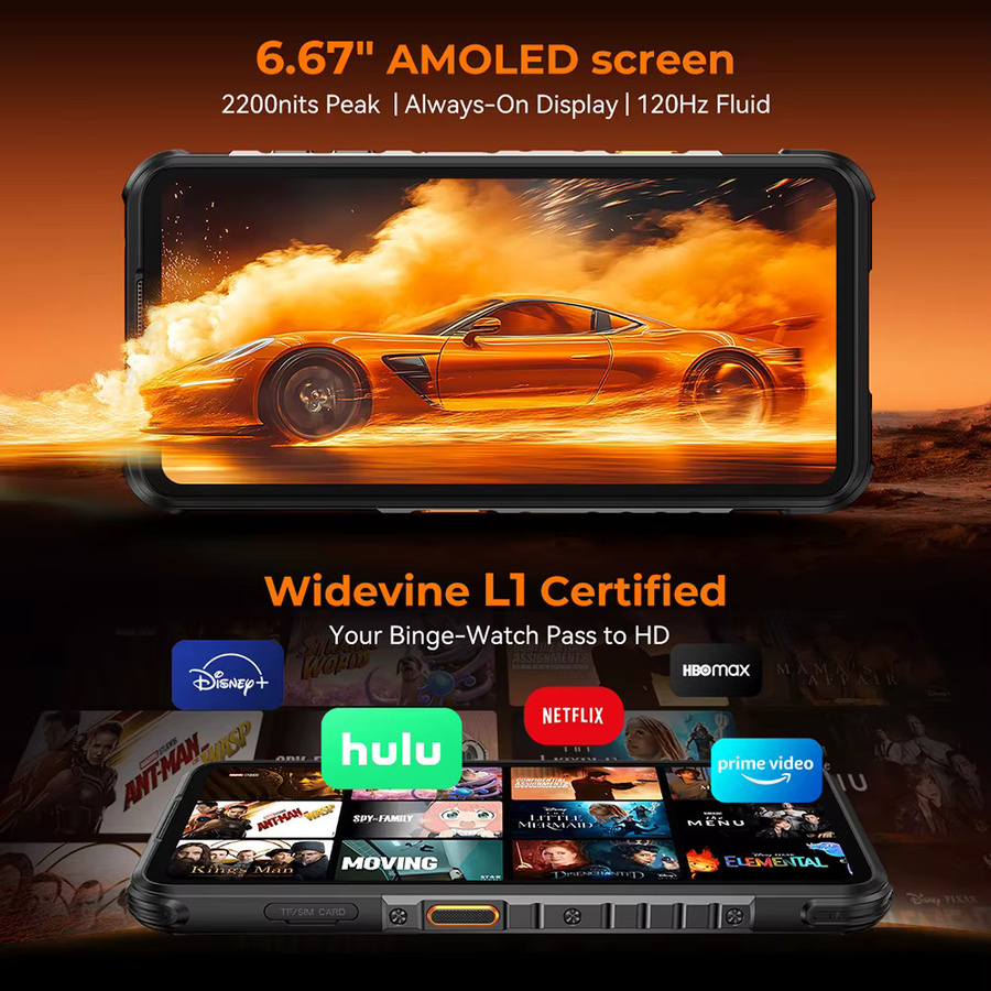 Ulefone RugOne Xever 7 Pro 5G Robustes Smartphone mit Wärmebildgebung, Android 15, 512 GB ROM, 12 GB RAM, 6,67 Zoll 120 Hz AMOLED, NFC, 5500 mAh und 64 MP Nachtsichtkamera, Schwarz - Bild 3