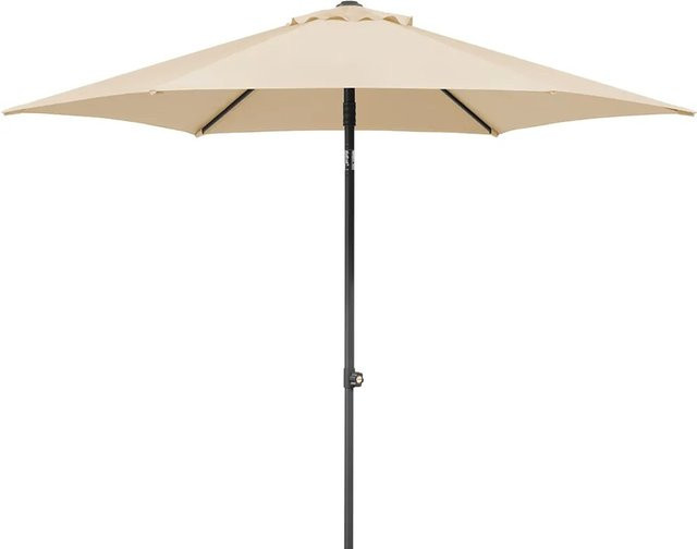 Schneider Marktschirm Natur in Beige mit Push-Up Mechanik, UV 50+ und Stahlgestell - Bild 1