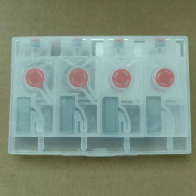 4 Stück I3200 Tintendämpfer mit rotem Druckregelventil für Epson 3200 4720 DTF UV-Drucker, transparent - Bild 1
