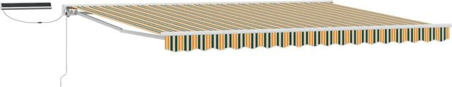 vidaXL Elektrische Markise mit Semi-Cassette in Grün Gelb Weiß, B: 4,5 m, A: 3,0 m - Bild 1