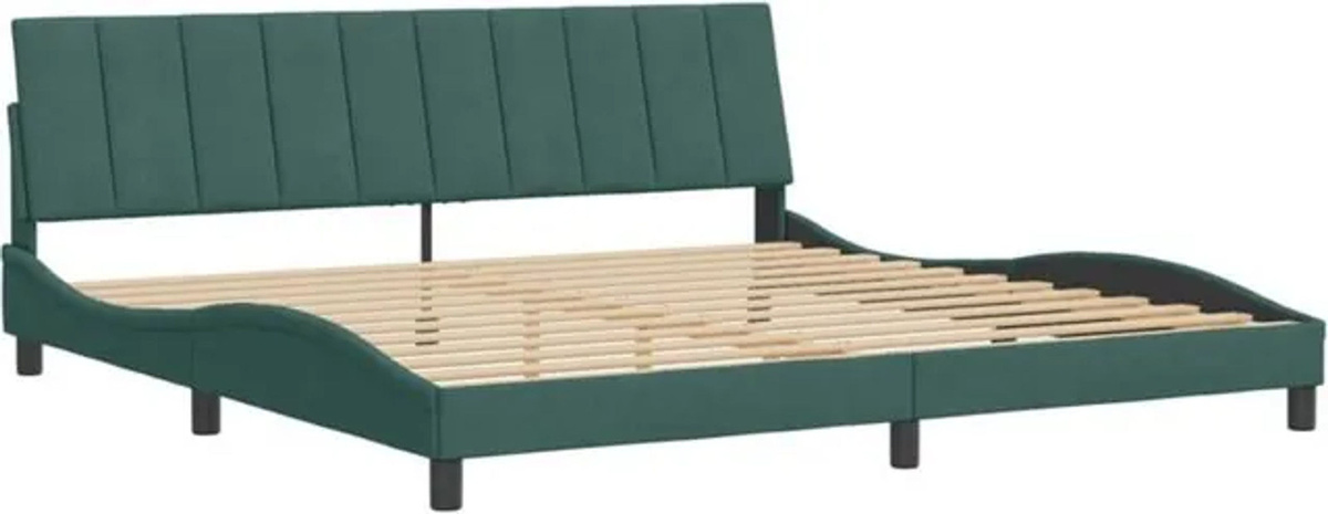 Modernes Polsterbett hanko von vidaxl in Dunkelgrün aus Samt, B/T: 200 x 200 cm - Bild 1