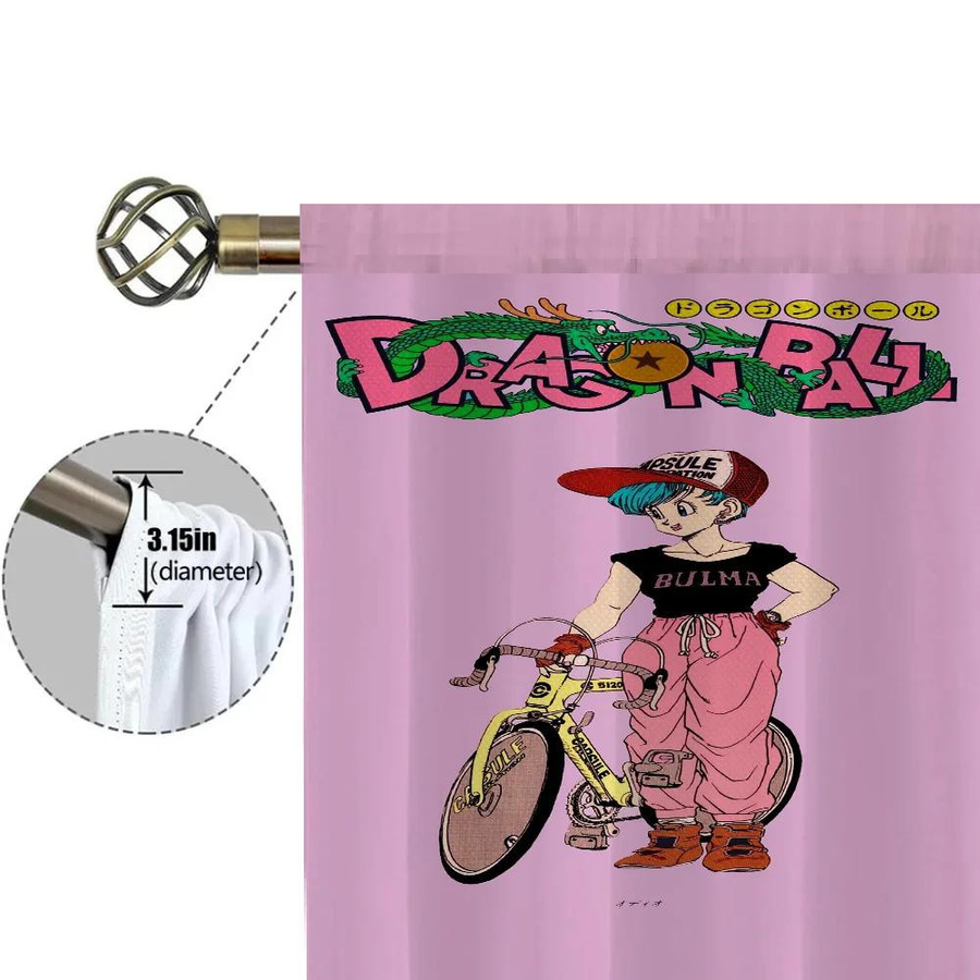 2er-Set Dragon Ball Vorhänge für Wohnzimmer und Schlafzimmer, halbtransparente Raumteiler mit Grafikdesign, Breite: 50 cm, Höhe: 70 cm - Bild 2