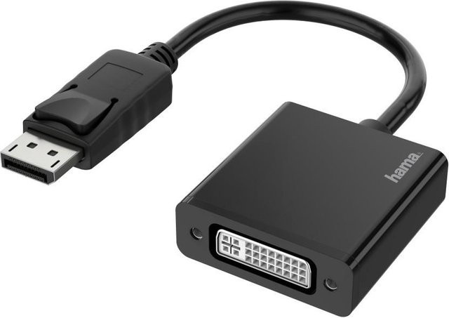 Hama Videoadapter DisplayPort zu DVI-I in Schwarz mit 4K Unterstützung - Bild 1