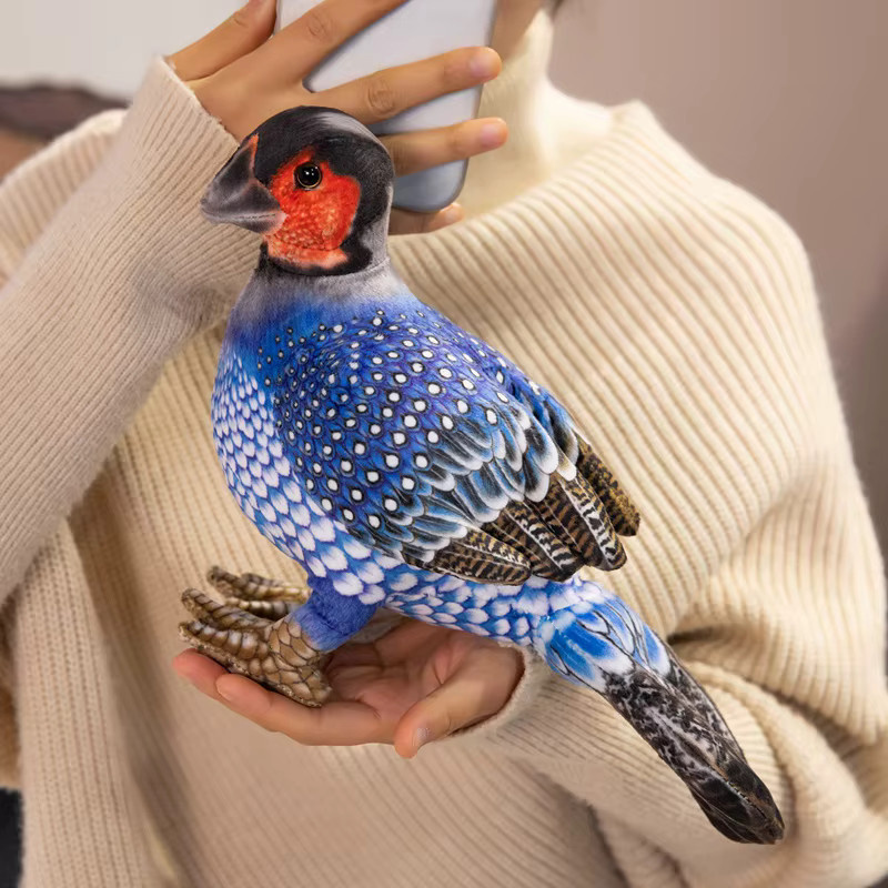 Guineafowl-Plüschtier, Vogelpuppe, bunt, lila, mit Baumwolle gefüllt - Bild 4