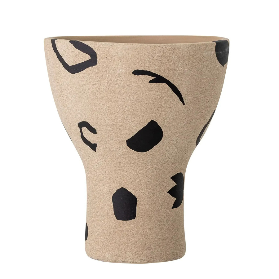 Bloomingville Vase Nans in Terrakotta im skandinavischen Design, Farbe: Braun und Beige, Höhe: 27,0 cm, Breite: 23,0 cm, Tiefe: 23,0 cm - Bild 1