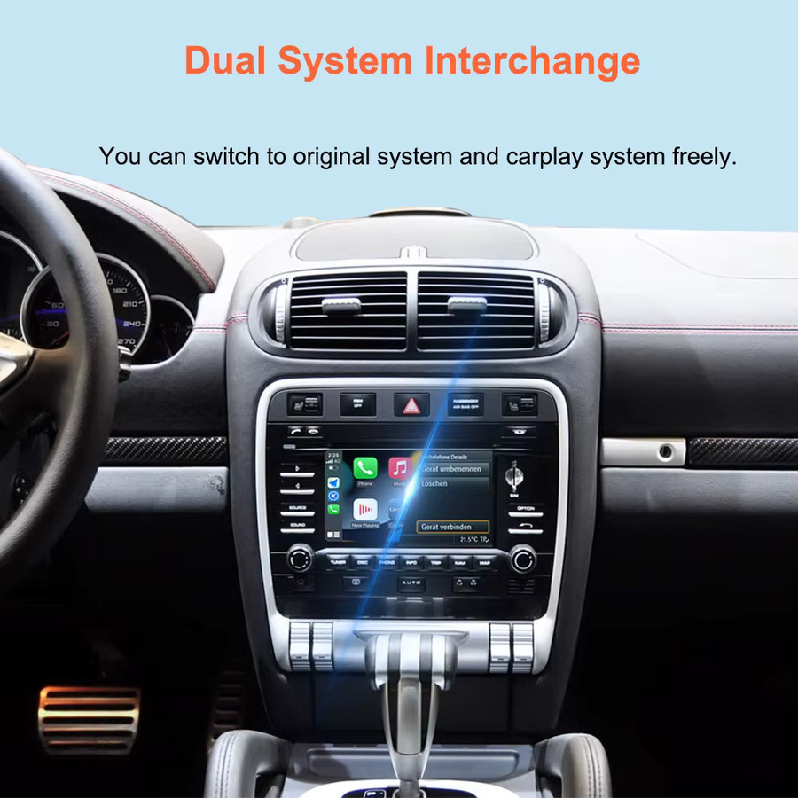 Bonroad Wireless CarPlay und Android Auto Upgrade Decoder Box für Porsche PCM 3.0 Systeme, Cayenne, Boxster, Cayman, 911, Farbe: Schwarz - Bild 4