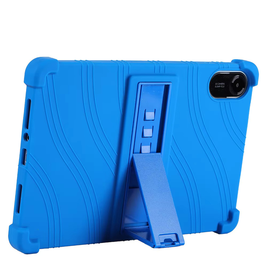 Xiaomi Redmi Pad 2 2025 Schutzhülle aus weichem Silikon mit Standfunktion in Rot oder Blau - Bild 1