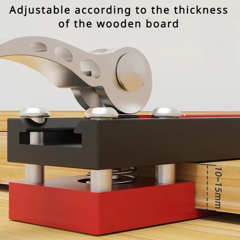 LTOOLS Präzisions-Wandpaneel-Installationswerkzeug Gecko Gauge aus Aluminium in Rot mit verstellbarer Stufenplatte und Doppelwaage für metrische und Zoll-Maße - Bild 2