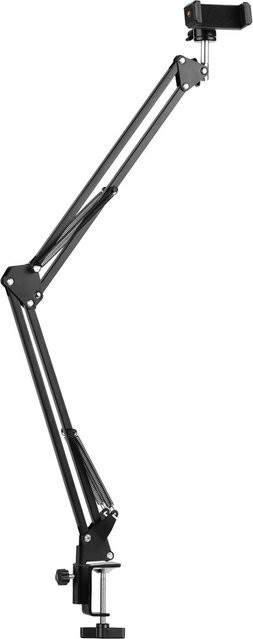 Andoer Verstellbare Scherenarmhalterung mit Metallständeraufhängung, Telefonhalter und Kugelkopfadapter in Schwarz - Bild 1