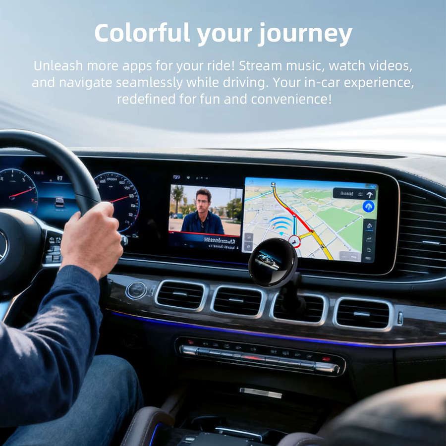 ANYFAR Kabellose CarPlay AI Box mit Android 13 System, 4+64GB, 4G SIM-Karten-Unterstützung und Dual-WLAN, Schwarz - Bild 3