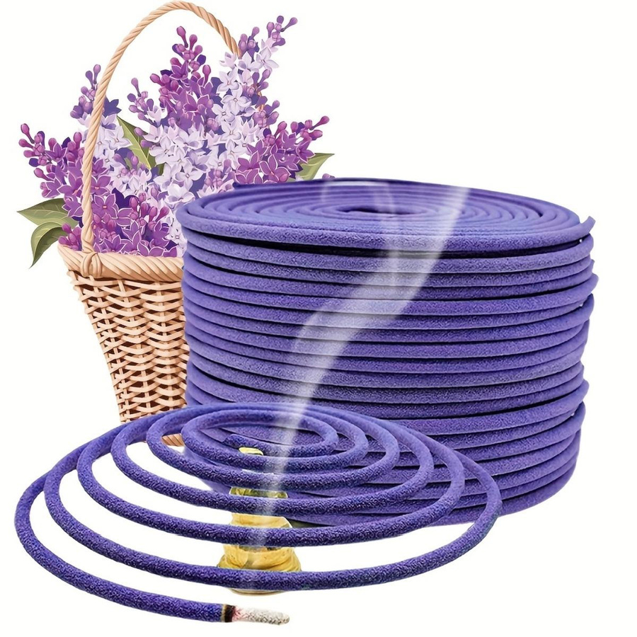 NiNi02 Spirale Räucherwerk Lavendel und Minz in Lila, 40 Stück Natur-Spiralräucherwerk für den Außenbereich - Bild 5