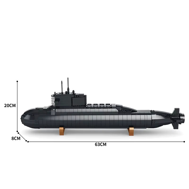 REOBRIX Militär U-Boot Bausteine Set mit 1498 Teilen in Grau für Kinder als DIY Modellbau Spielzeug - Bild 3