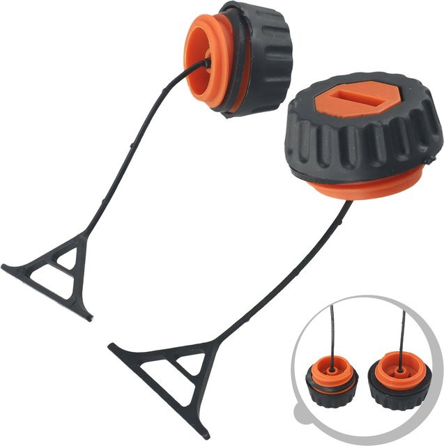 2-teiliges Heizöl-Tankdeckel-Set für Stihl Kettensägen, inklusive Kabel und Gas-Kappe - Bild 1