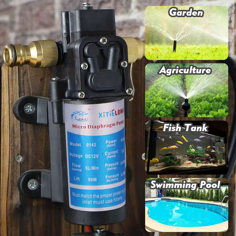 Selbstansaugende Wasserdruck-Membranpumpe mit 16 mm Schnellkupplung und Netzteil in Schwarz für die Bewässerung - Bild 5