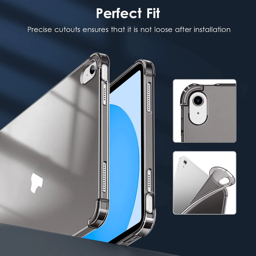 Stoßfeste Silikonhülle für iPad 11. Generation 11'' 2025 und 10. Generation 10,9'' von tzion in Transparent und Grau - Bild 3