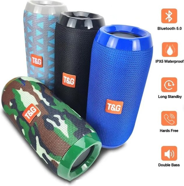 T&G TG117 Tragbarer Bluetooth-Lautsprecher in Schwarz mit Freisprechfunktion, FM, TF-Karte und USB-Anschluss - Bild 1