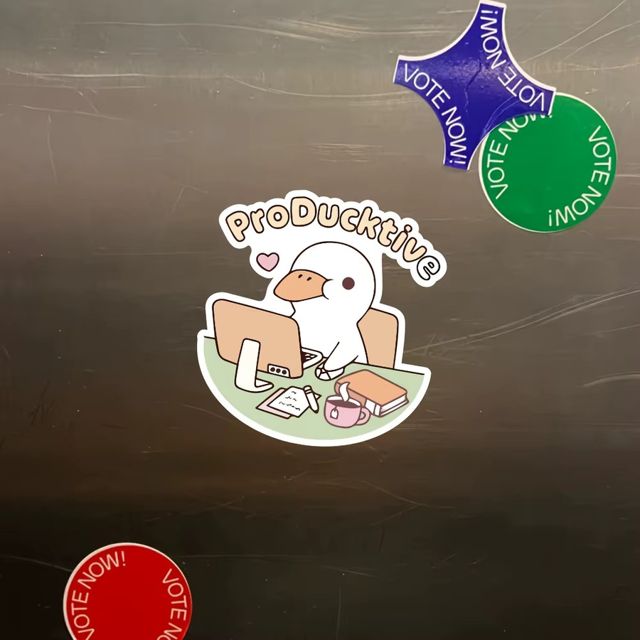 5 Stück ProDucktive Enten-Vinylaufkleber mit humorvollem Be Productive Design für Laptop, Auto und Flaschen - Bild 3