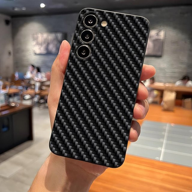Echte geschmiedete Kohlefaser Handyhülle für Samsung Galaxy S26 S25 S24 S23 S22 S21 S20 Ultra Plus A54 A34 A16 A53 5G in Schwarz - Bild 1