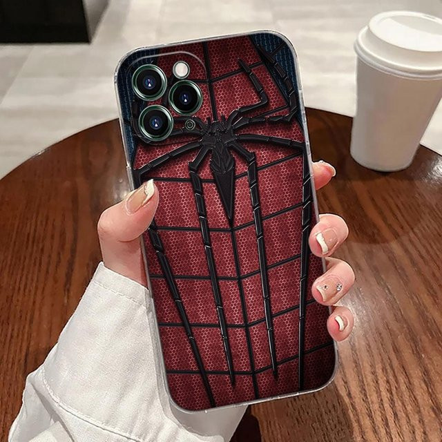 Mart43 Marvel Spiderman Transparente Handyhülle für iPhone Modelle in Rot - Bild 1