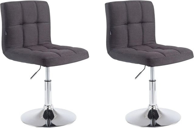DELUKE 2er Set Barhocker BANGKO in Schwarz, höhenverstellbare Barstühle aus Stoff mit Lehne und 360 Grad Drehbarkeit, B/T/H: 44 x 49 x 74 cm - Bild 1
