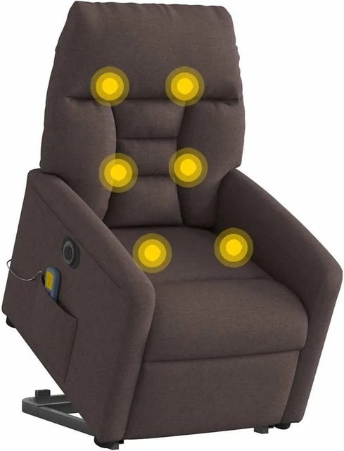 vidaXL Elektrischer Massagesessel mit Aufstehhilfe in Dunkelbraun aus Stoff - Bild 1