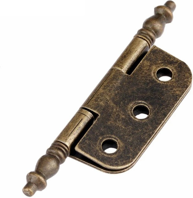Dekorative Antik-Bronze-Kronenscharniere aus Messing in Gold für Schmuckschatullen und Boxen mit 6 Löchern - Bild 1