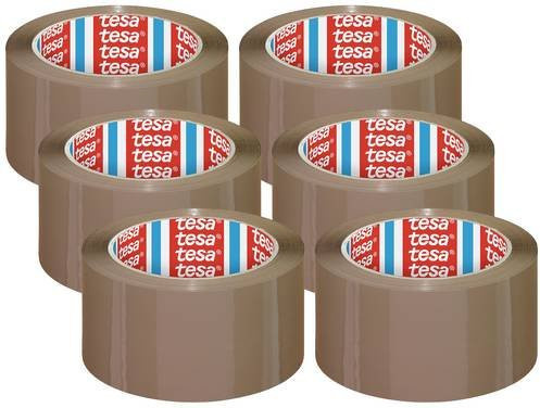 tesapack Verpackungsklebeband von Tesa aus PP-Folie, braun, 6 Rollen, Breite: 50 mm, Länge: 66 m - Bild 1