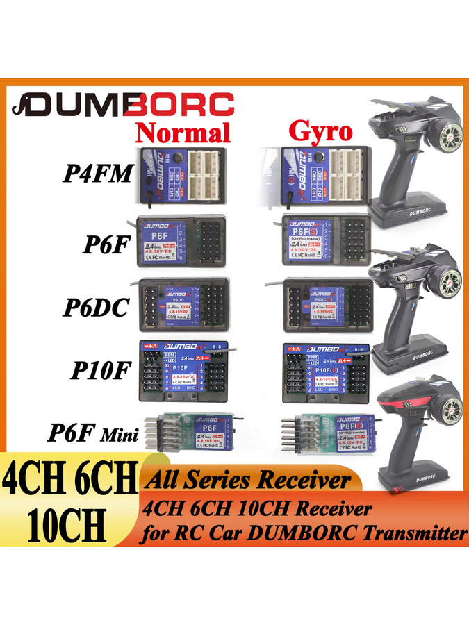 DUMBORC Mini Empfänger, 10 Kanal, Gyro, für X4 X6 DDF-350 RC Auto Boot - Bild 1