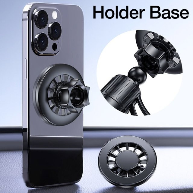 VIKEFON Magnetische Auto Smartphone Halterung mit 17mm Kugelkopf für MagSafe iPhone und Samsung, Schwarz - Bild 1