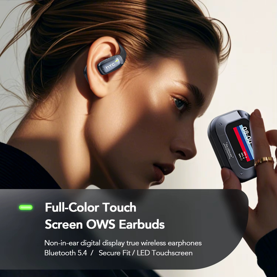 HTC NE25 OWS Kabellose Bluetooth 5.4 In-Ear Ohrhörer mit KI-Übersetzer für 135+ Sprachen in Schwarz - Bild 2