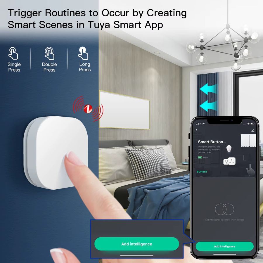 Tuya ZigBee Smart Key Schalter Drahtlose Fernbedienung in Weiß zur Multi-Szene-Verknüpfung und Automatisierung - Bild 3
