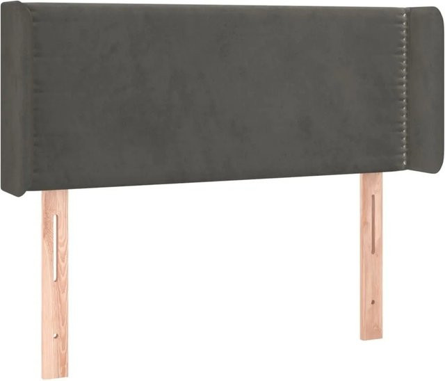vidaXL Kopfteil mit Ohren in Dunkelgrau aus Samt, B/H: 103 x 78/88 cm, Tiefe: 16 cm - Bild 1