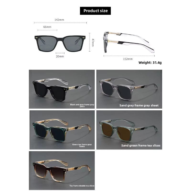 BLMUSA Sonnenbrille, Quadratisch, Vollrand, Polarisiert, Herren - Bild 2